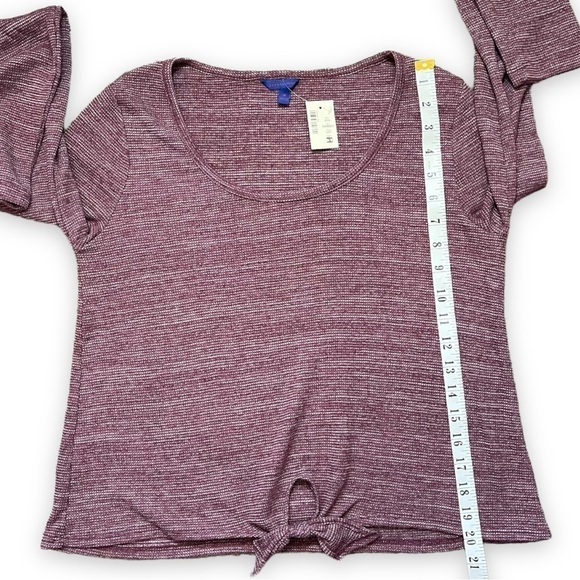 NWT Aero Long Sleeve Waffle Knit Tie Waist Top sz M - Picture 8 of 12